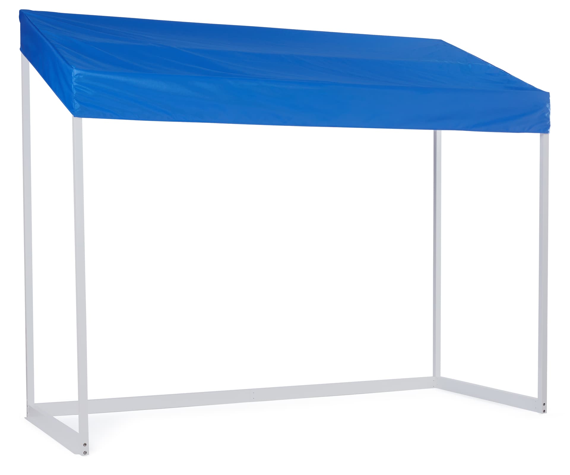 Table top canopy with blue polyester awning 