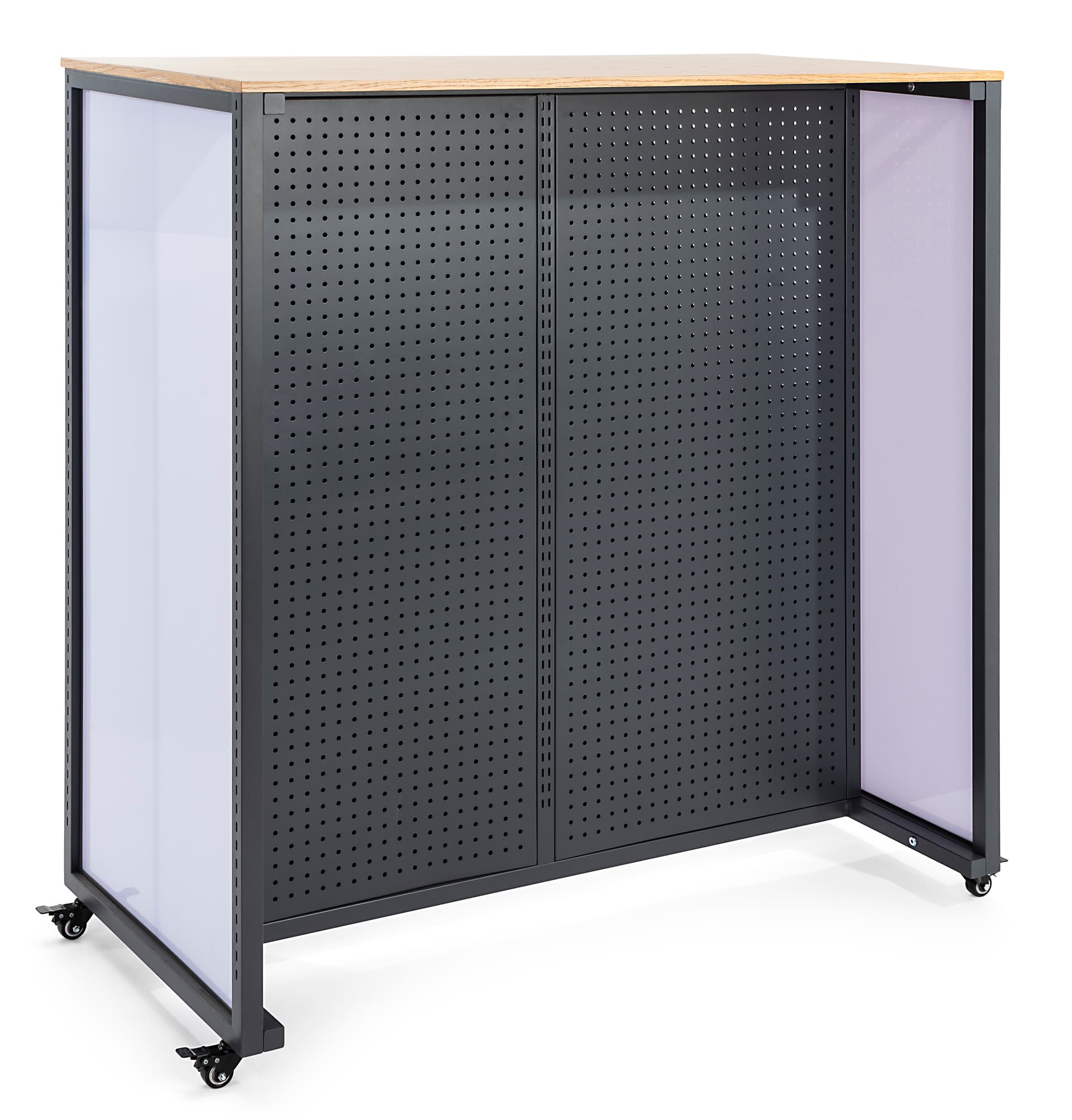 Rolling modular gondola unit with double sided display design