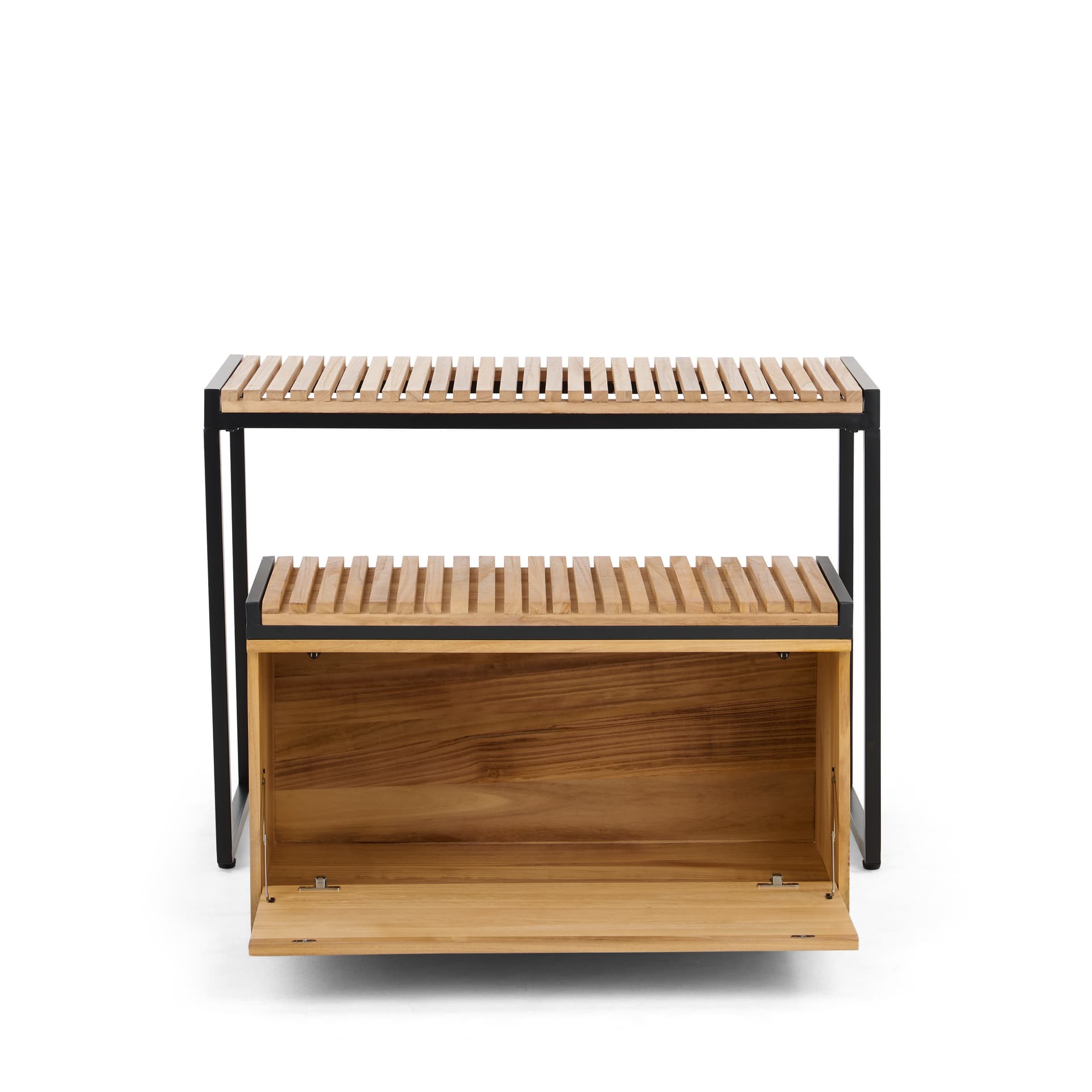Retail display nesting tables with storage for backstock