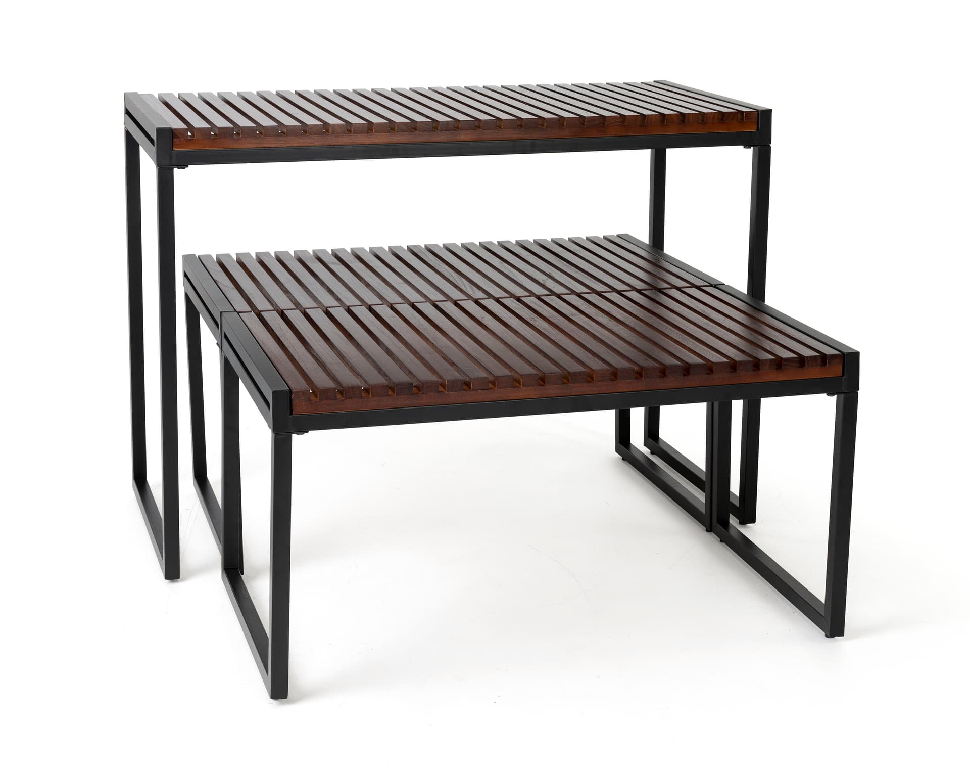 3-Piece rustic nesting table with multiple configuration options