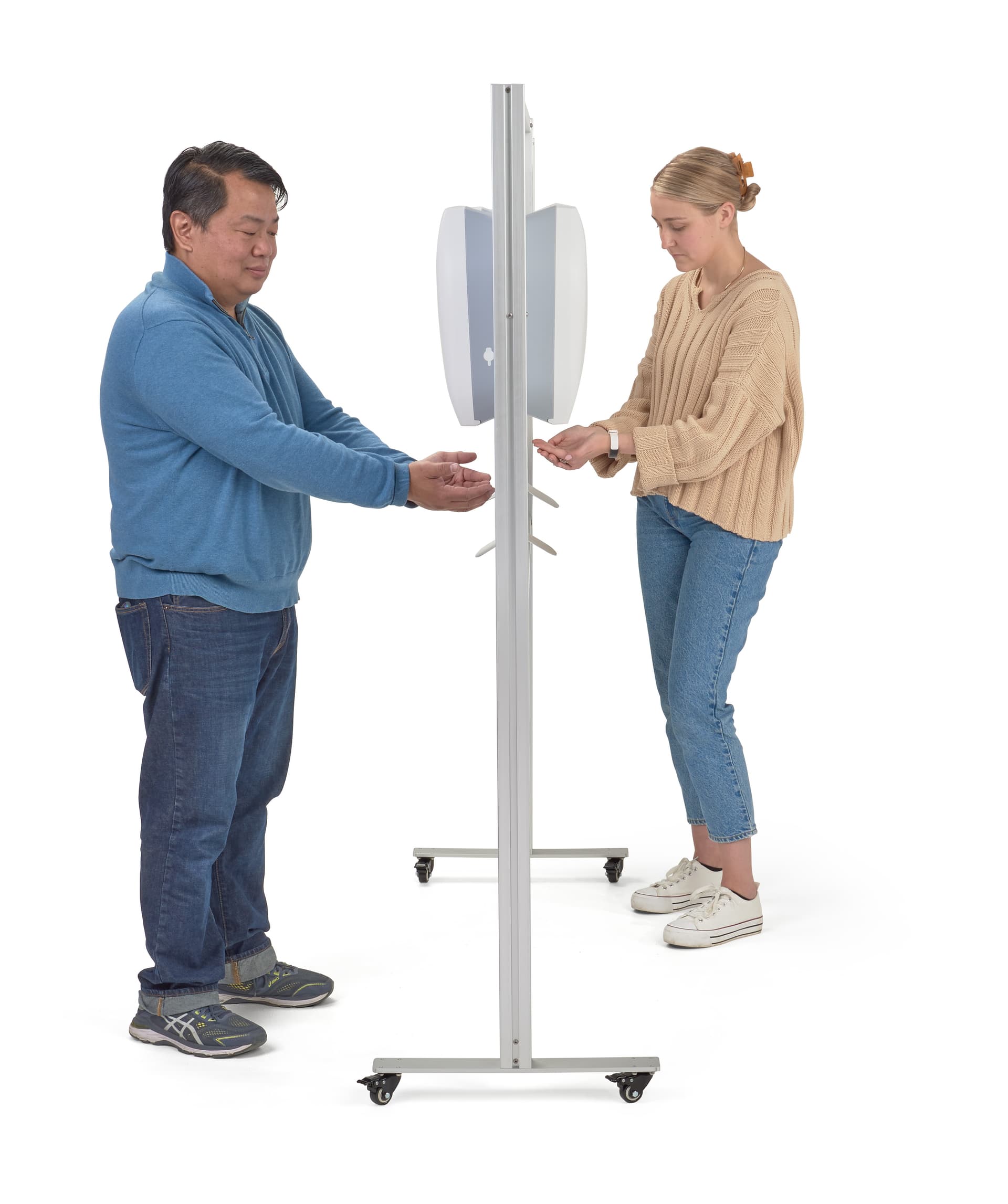 Multi-unit hand sanitizer dispenser with automatic sanitizing design
