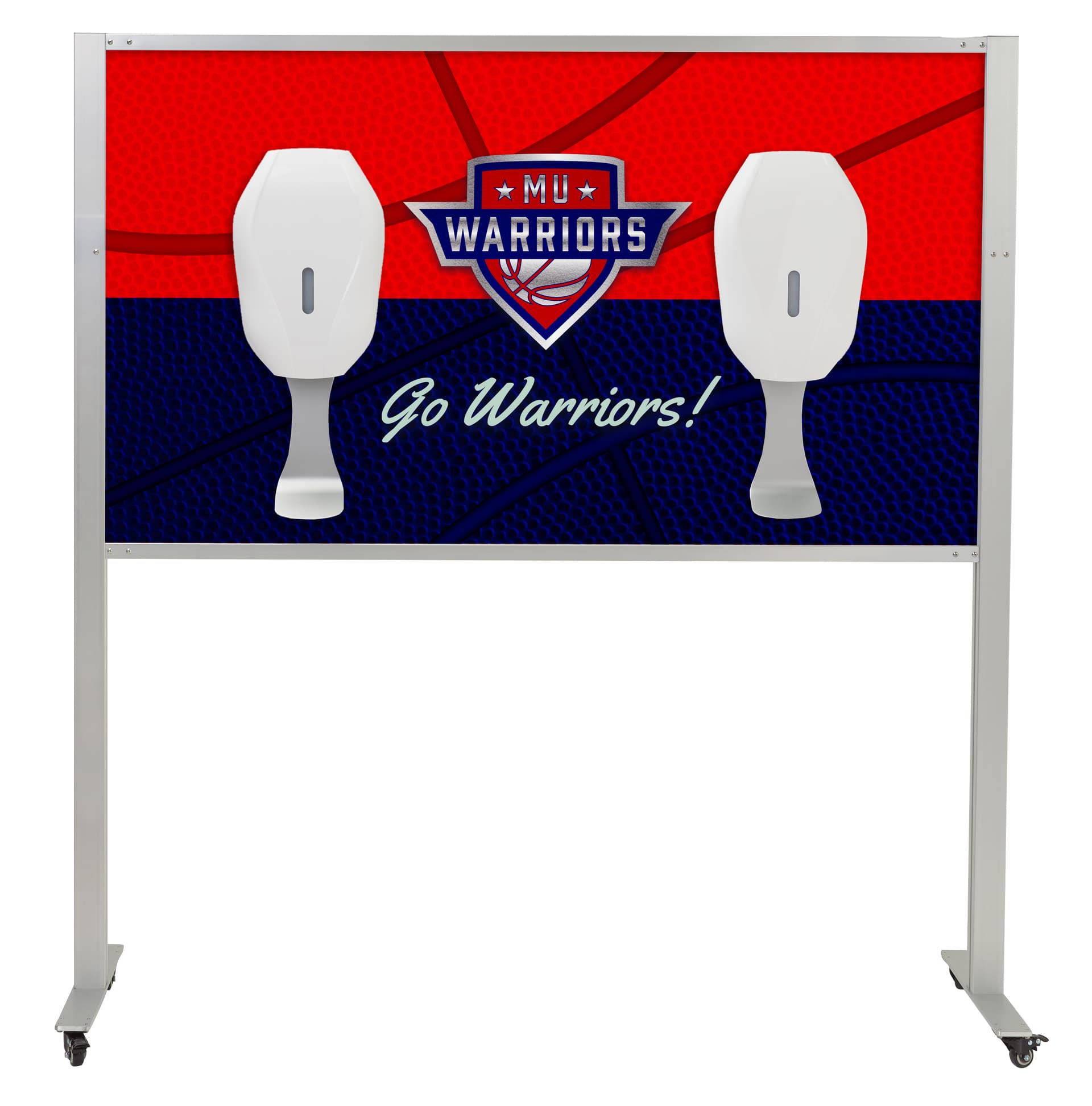 Multi-dispenser sanitizer stand with graphics and personalized branded print