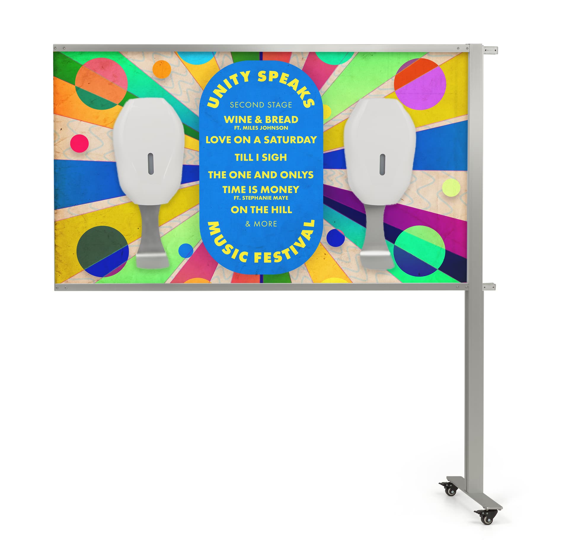 Multi-unit hand sanitizer dispenser with outdoor rated design