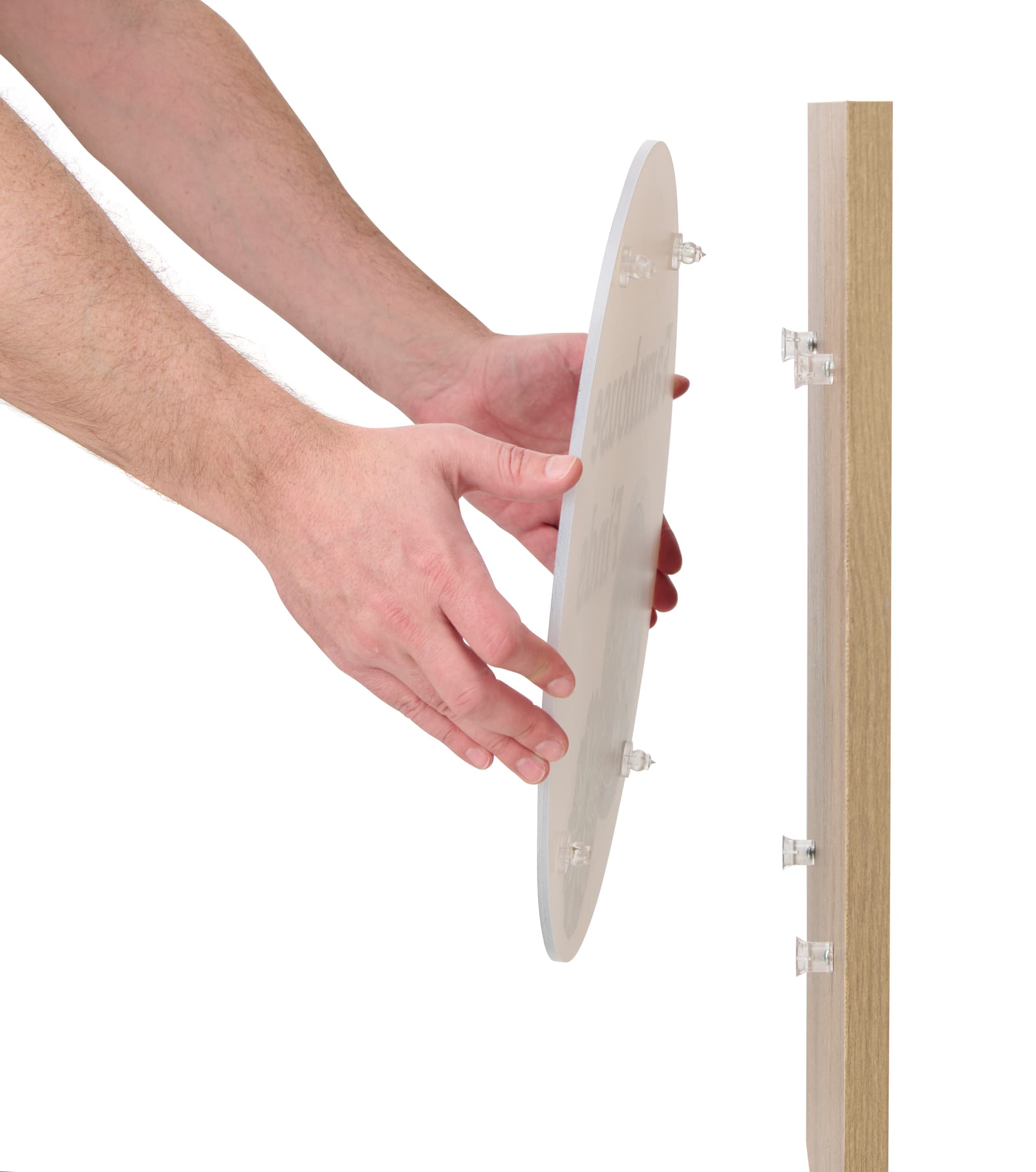 Invisible standoffs with 75 pound weight capacity 