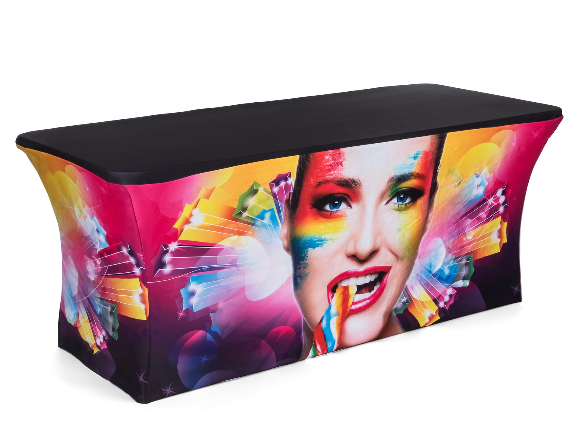 6' Custom stretch LED table scrim replacement cover in full color print