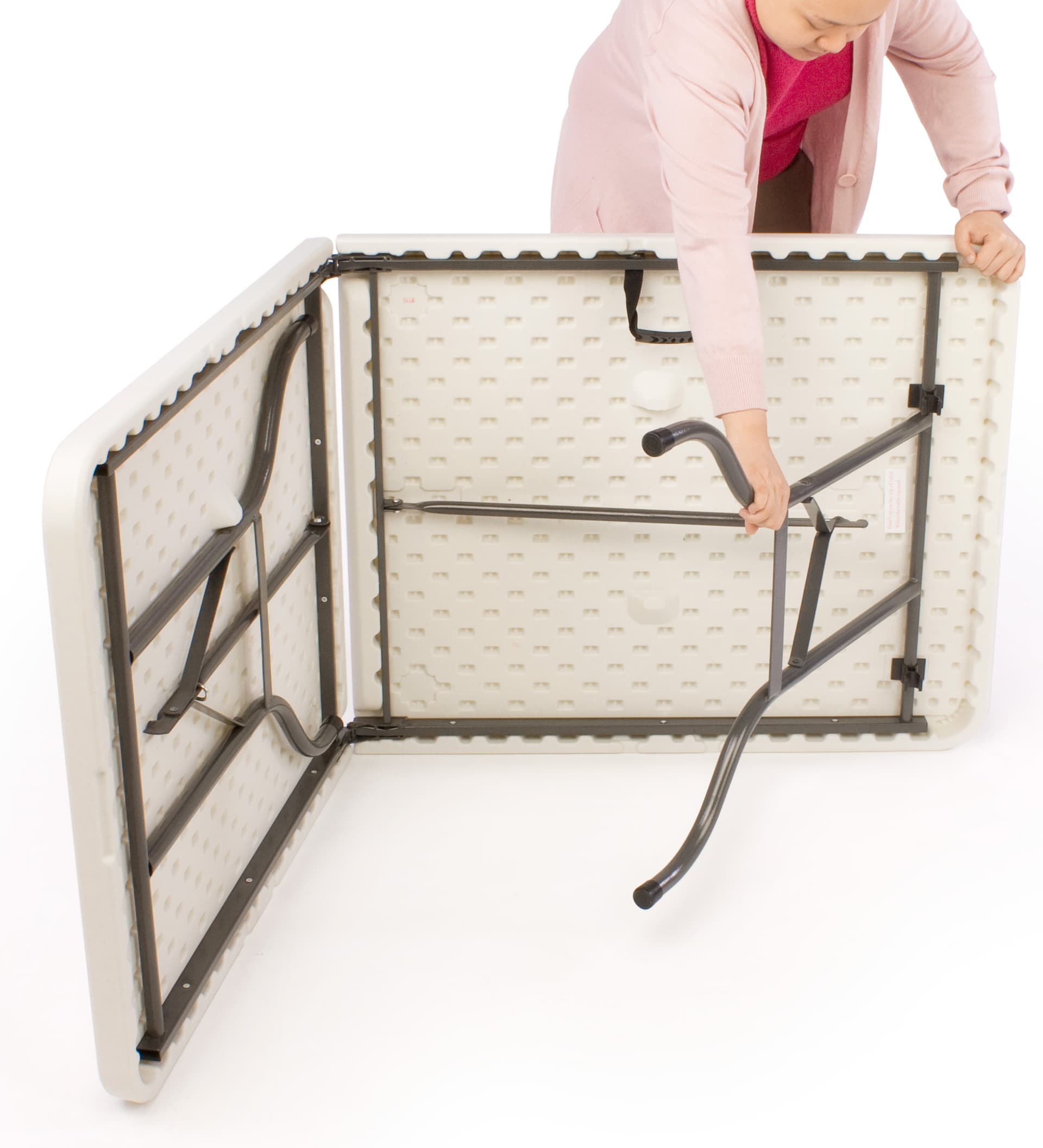 6 Foot backlit custom scrim cover and table set with easy assembly