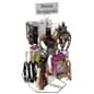 Counter Spinner Rack w/ Sign Holder, 2 Tiers, (12) 6" Hooks - Silver