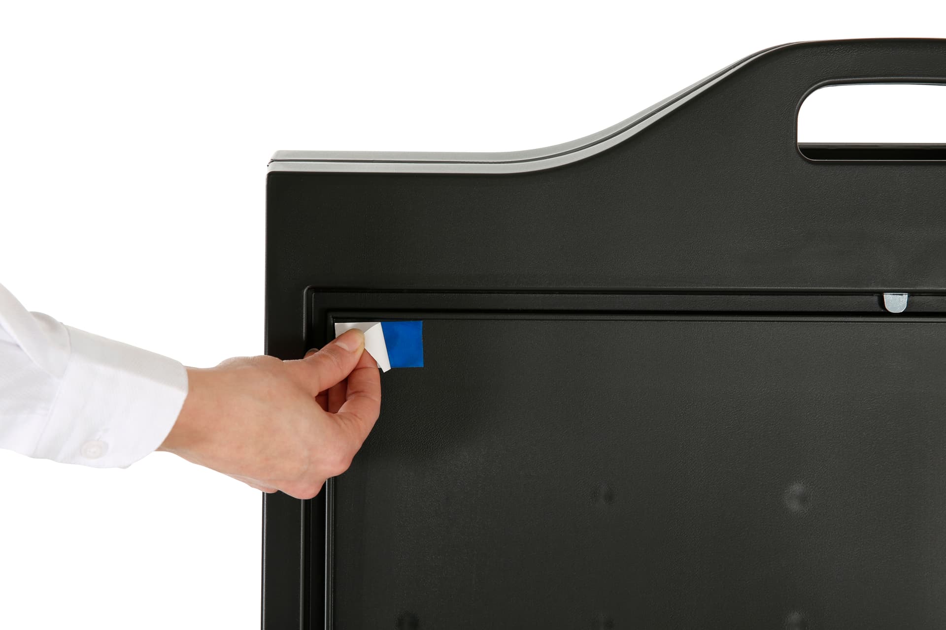 A-Frame Sidewalk Sign Holder comes with poster tape tabs for securing posters up to 0.16" thick