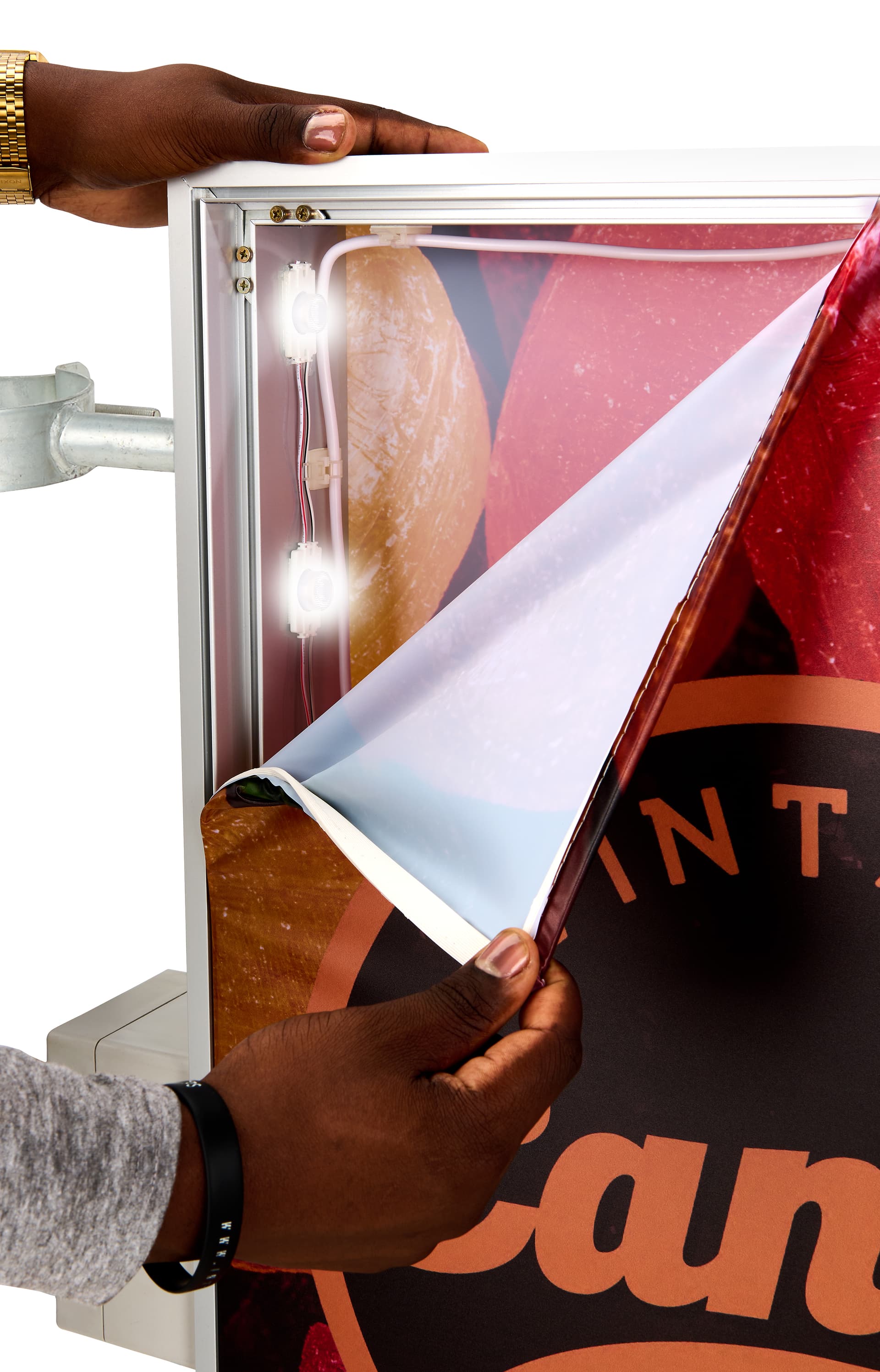 Solar LED Light Box Sign with Replaceable Graphics