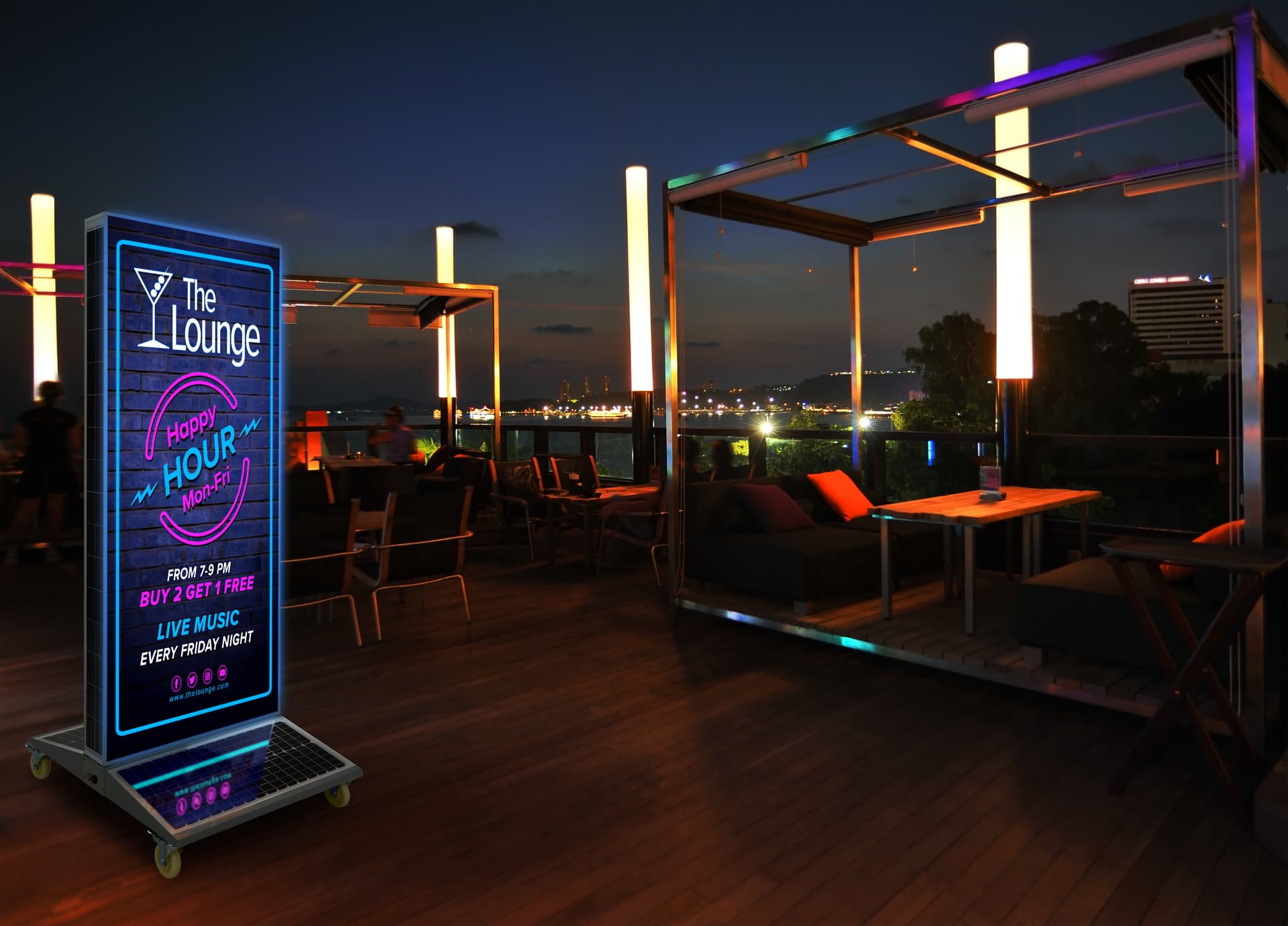 Solar Light Box Banner Stand with IP65 Rating 