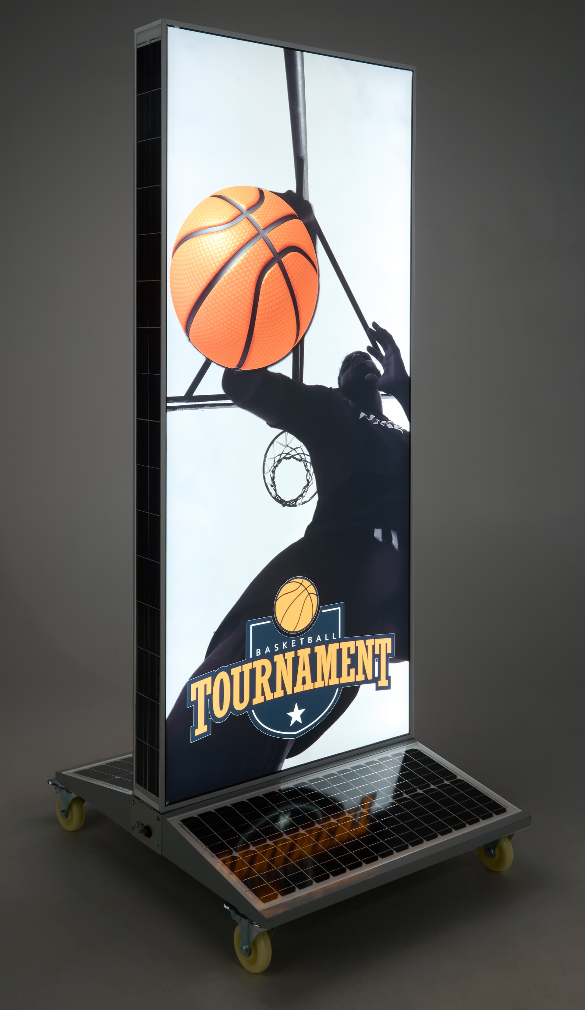 Solar Light Box Banner Stand with 39.6 lb Base