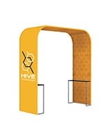 Square arch trade show booth with dye sublimation printing 