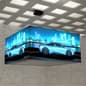8' Square Hanging Ceiling Banner with Custom Printed Stretch Fabric & LED Lights