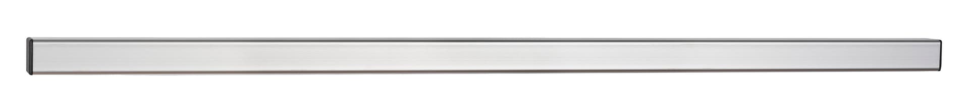 Modular directory signage system with silver aluminum rails in a matte finish