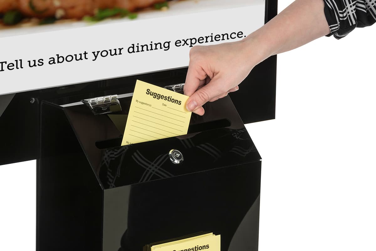 Floor Display Black Sign Stand with Lead Box