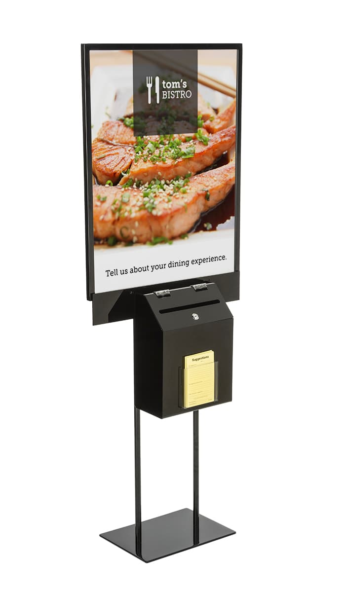 Metal Black Sign Stand with Lead Box