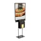 22" x 28" Floor Standing Poster Holder with Acrylic Ballot Box, Lockable - Black