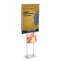 22" x 28" Floor Standing Poster Holder with Acrylic Ballot Box, Lockable -Silver