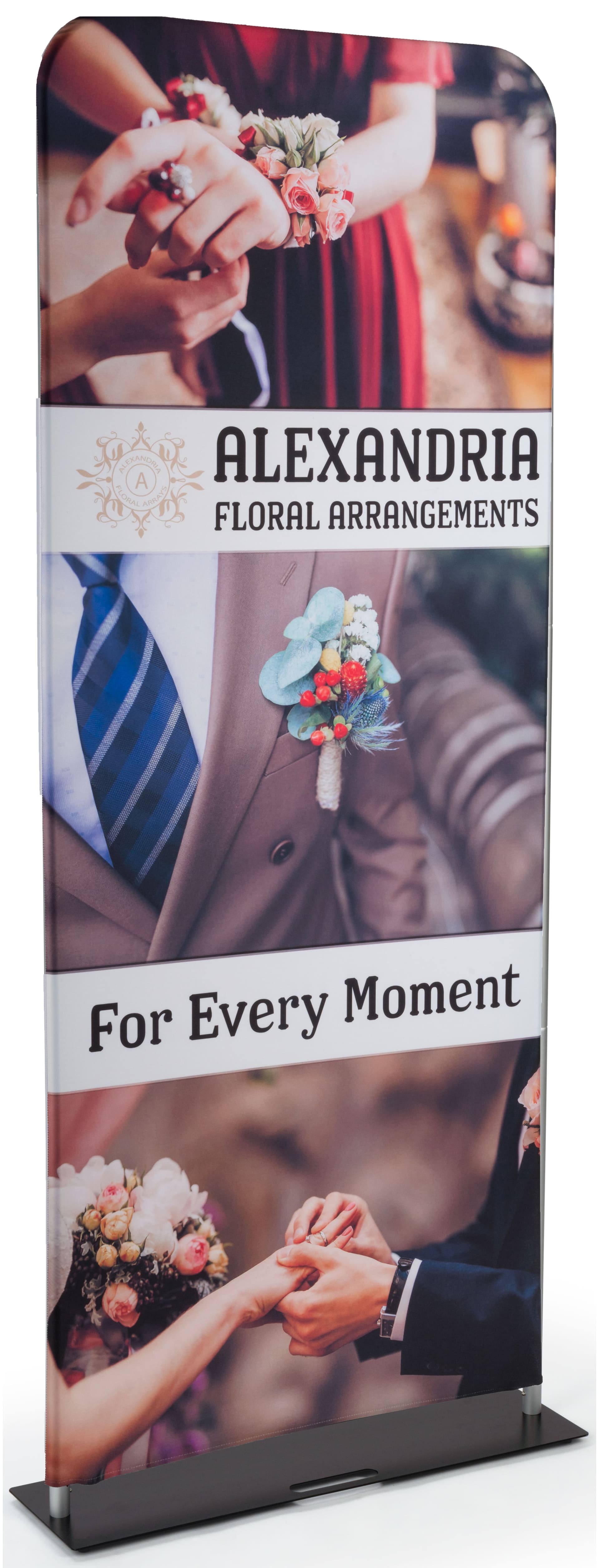 Double Sided Fabric Banner Stand with Dye-Sublimated Printing