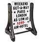 Letter Board Sidewalk Sign, Double Sided, Rolling Base - Black