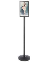 Black Stanchion with Sign Holder 