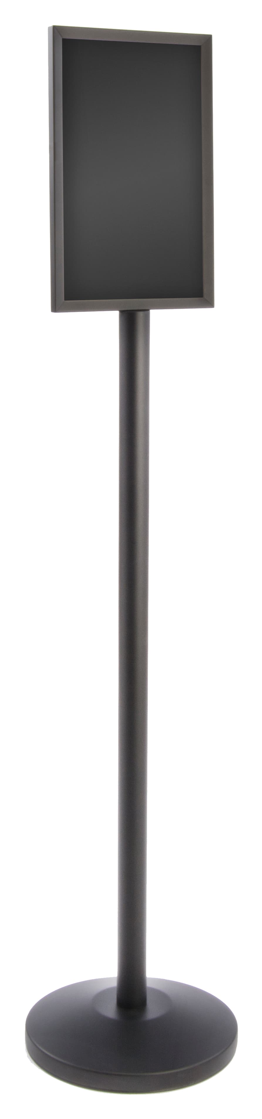 Black Stanchion with Sign Holder
