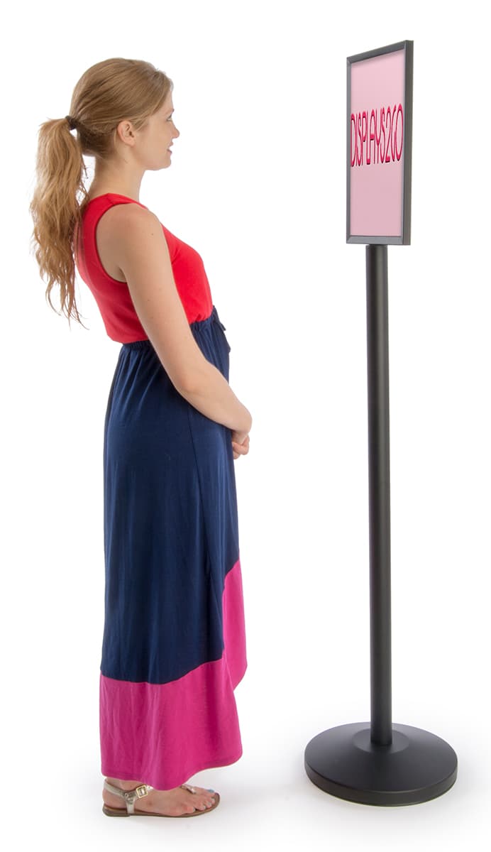 Black Stanchion with Sign Holder 