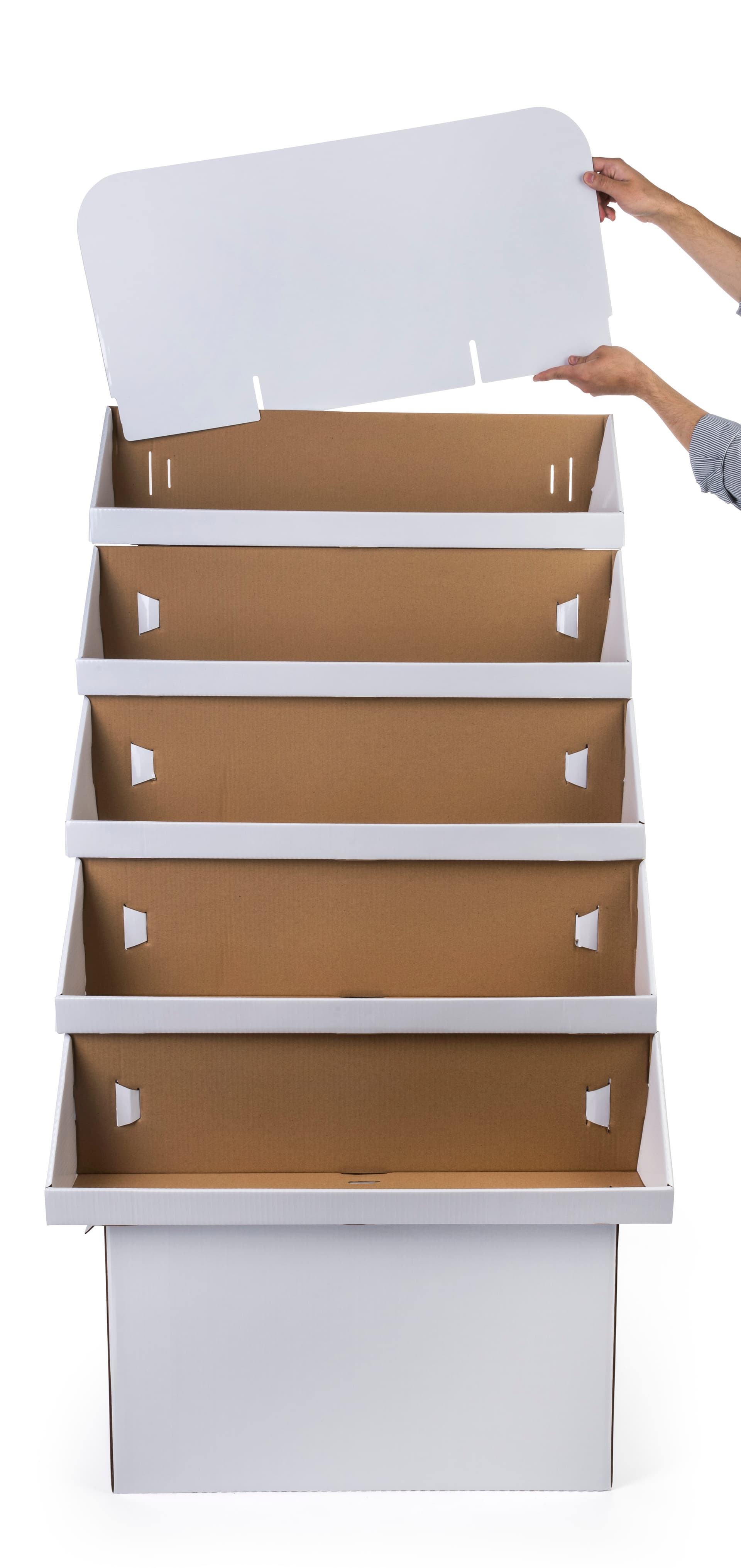 Cardboard POP Display with 5 Merchandise Tiers