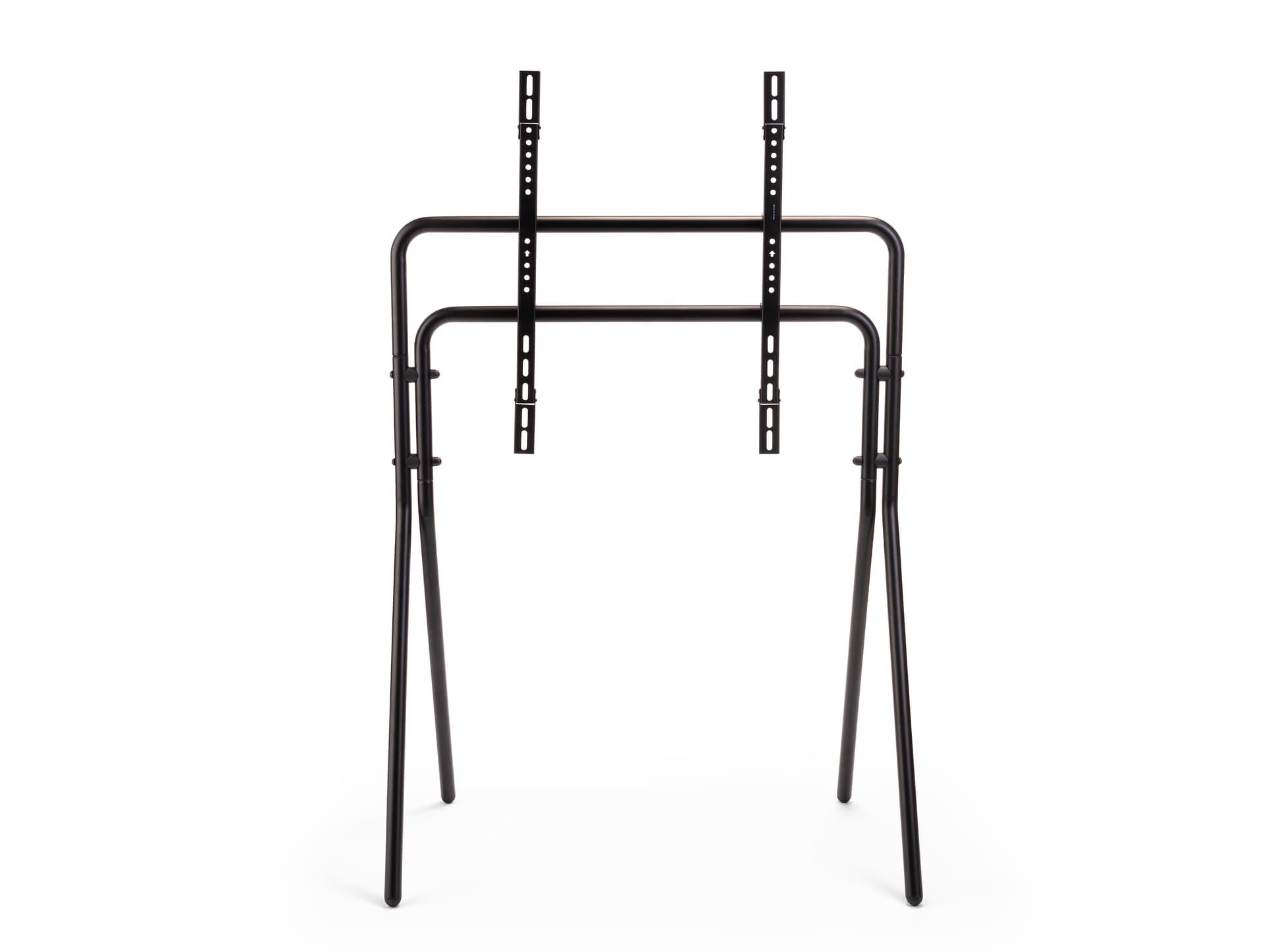 Matte black artistic studio TV floor stand 