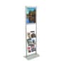 18" x 24" Floor Standing Poster Holder with Acrylic Literature Holders - Silver