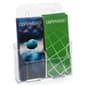 Literature Holder, 4"/8.5"w, Wall or Tabletop, 1/2 Pockets - Clear