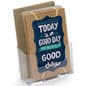 Acrylic Brochure Holder, 6.5"w, Wall or Tabletop