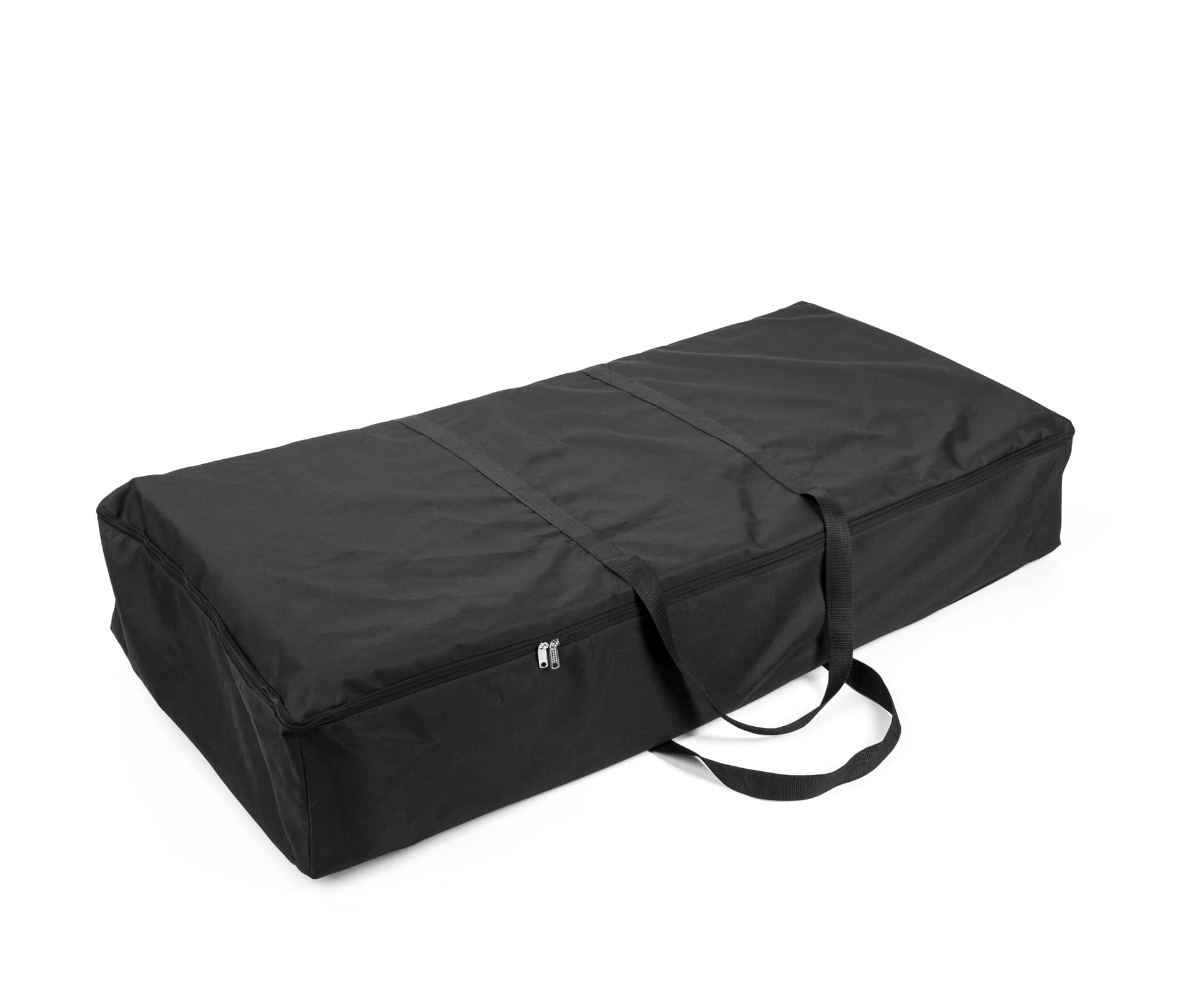 Hanging graphic with black carry bag 