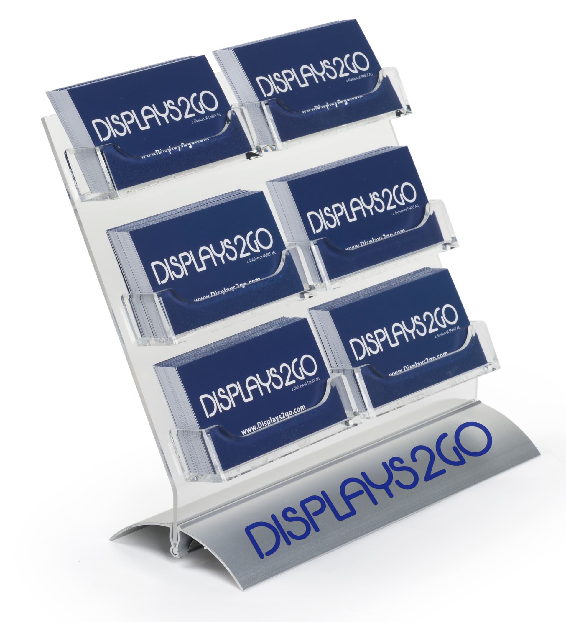 Multi-Pocket Card Display with Custom Logo, 6 Compartments