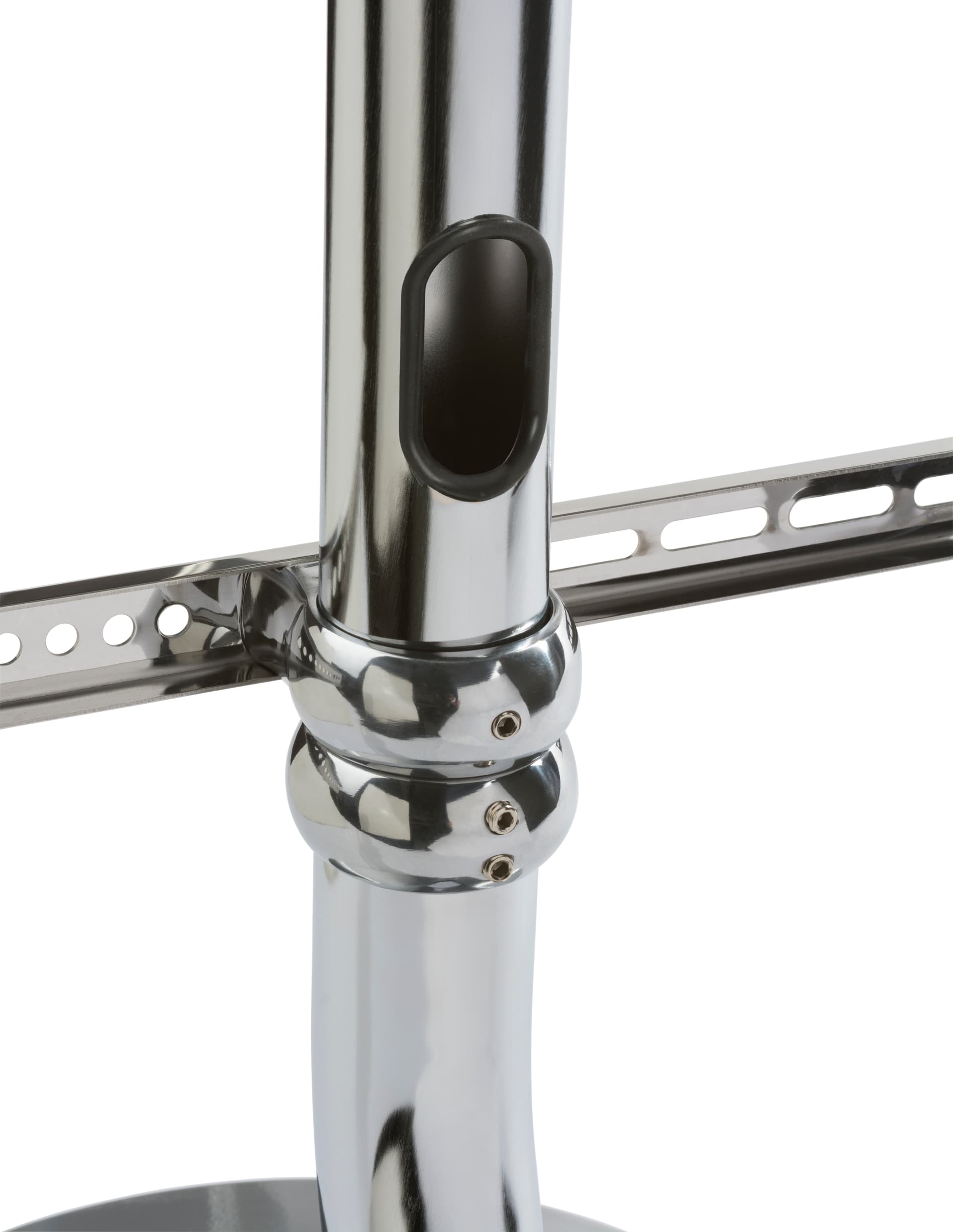 Height Adjustable Chrome Floor Standing TV Mount