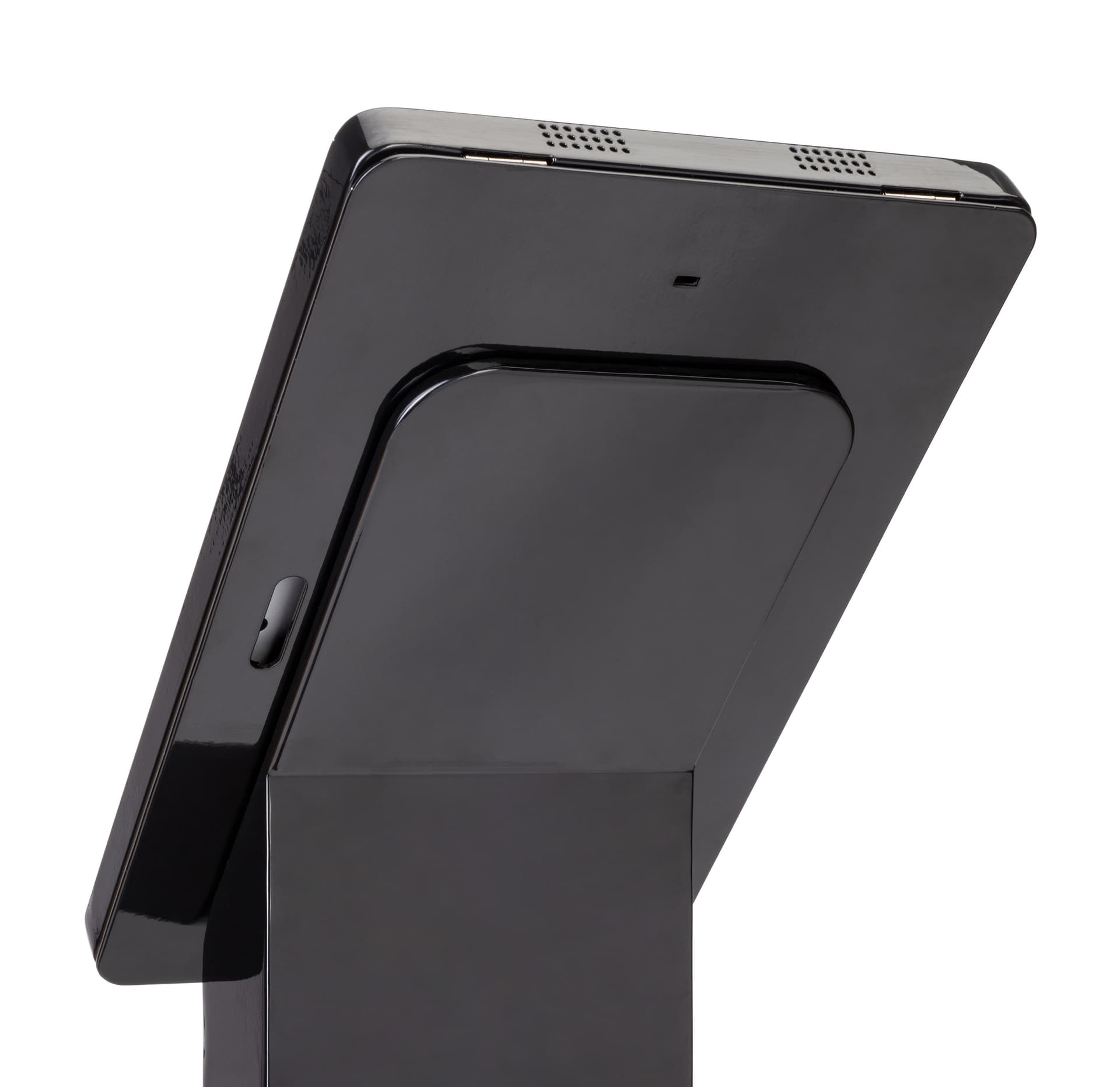 Microsoft Surface kiosk stand with graphic and accessible camera