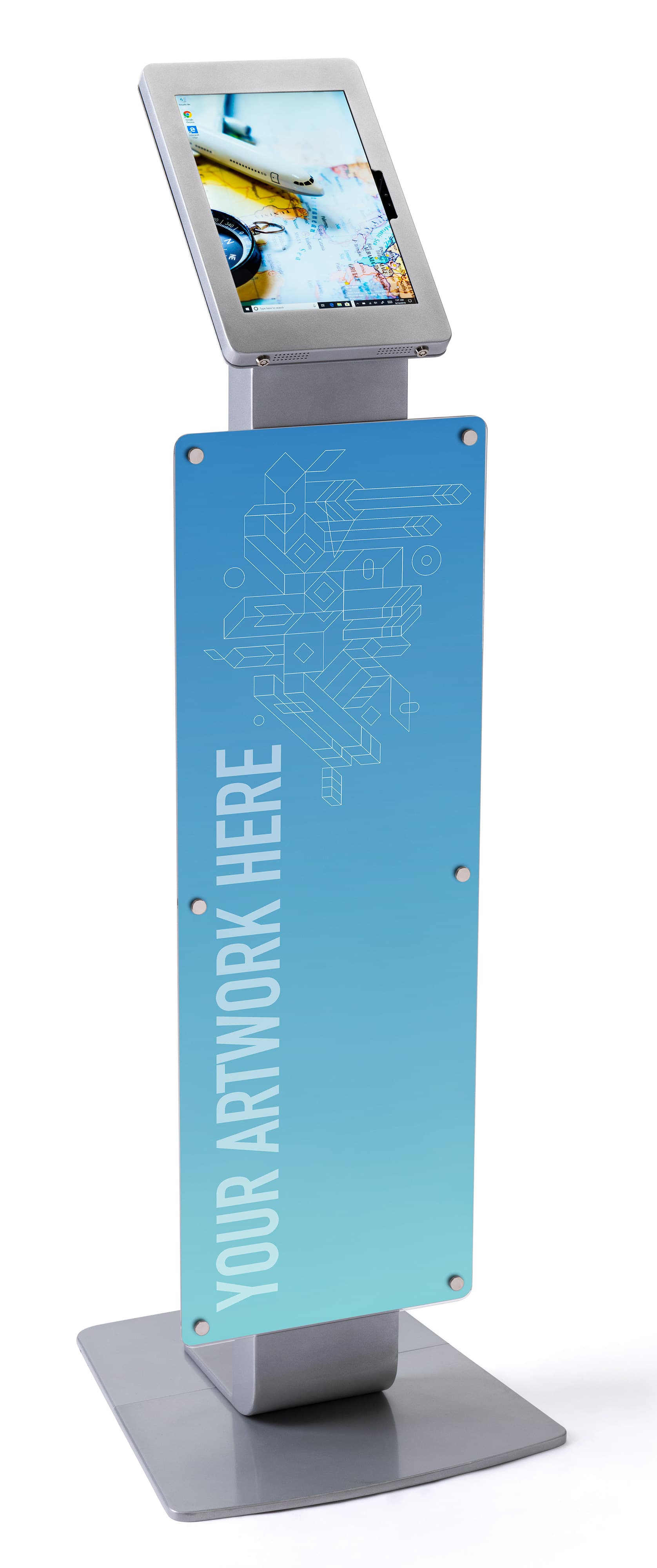 Custom Microsoft Surface Pro floor stand with poster