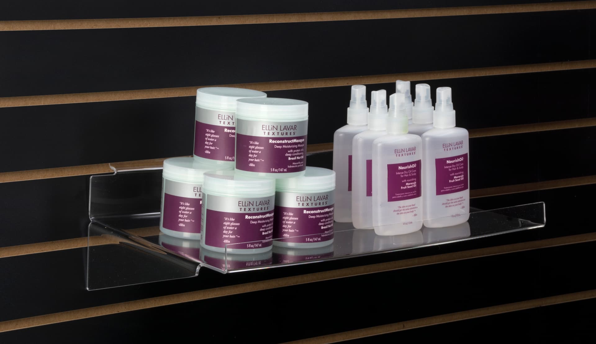 Spacious Acrylic Slatwall Shelf