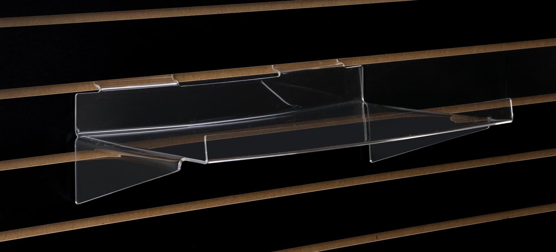 Front Lip Acrylic Slatwall Shelf