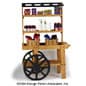 Wooden Vendor Cart with 3 Shelves - Oak