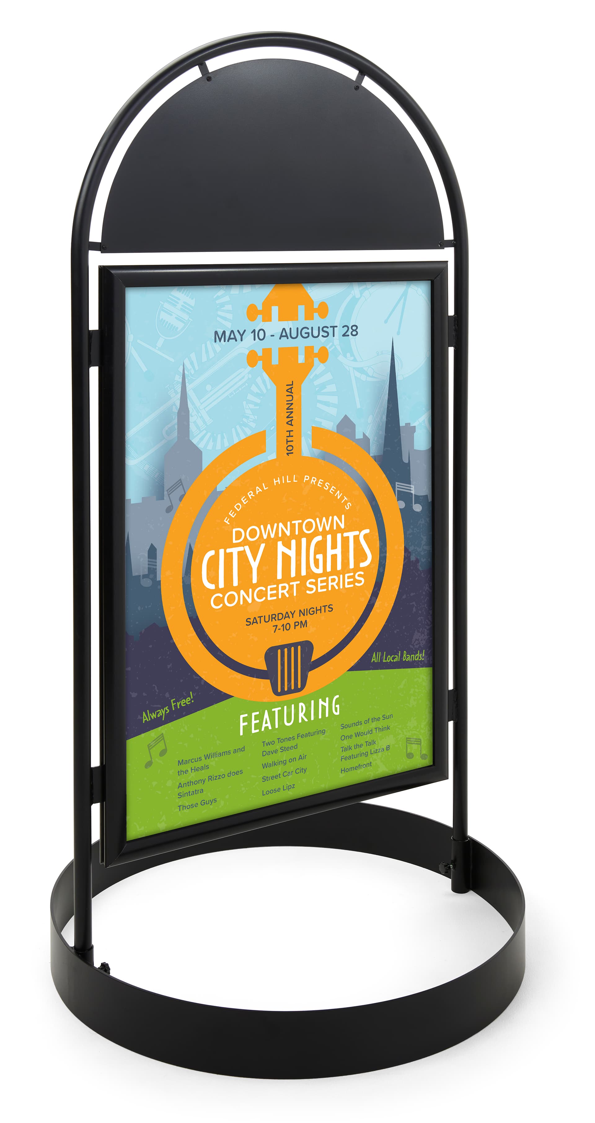 Pavement sign with header and 24 x 36 media size 