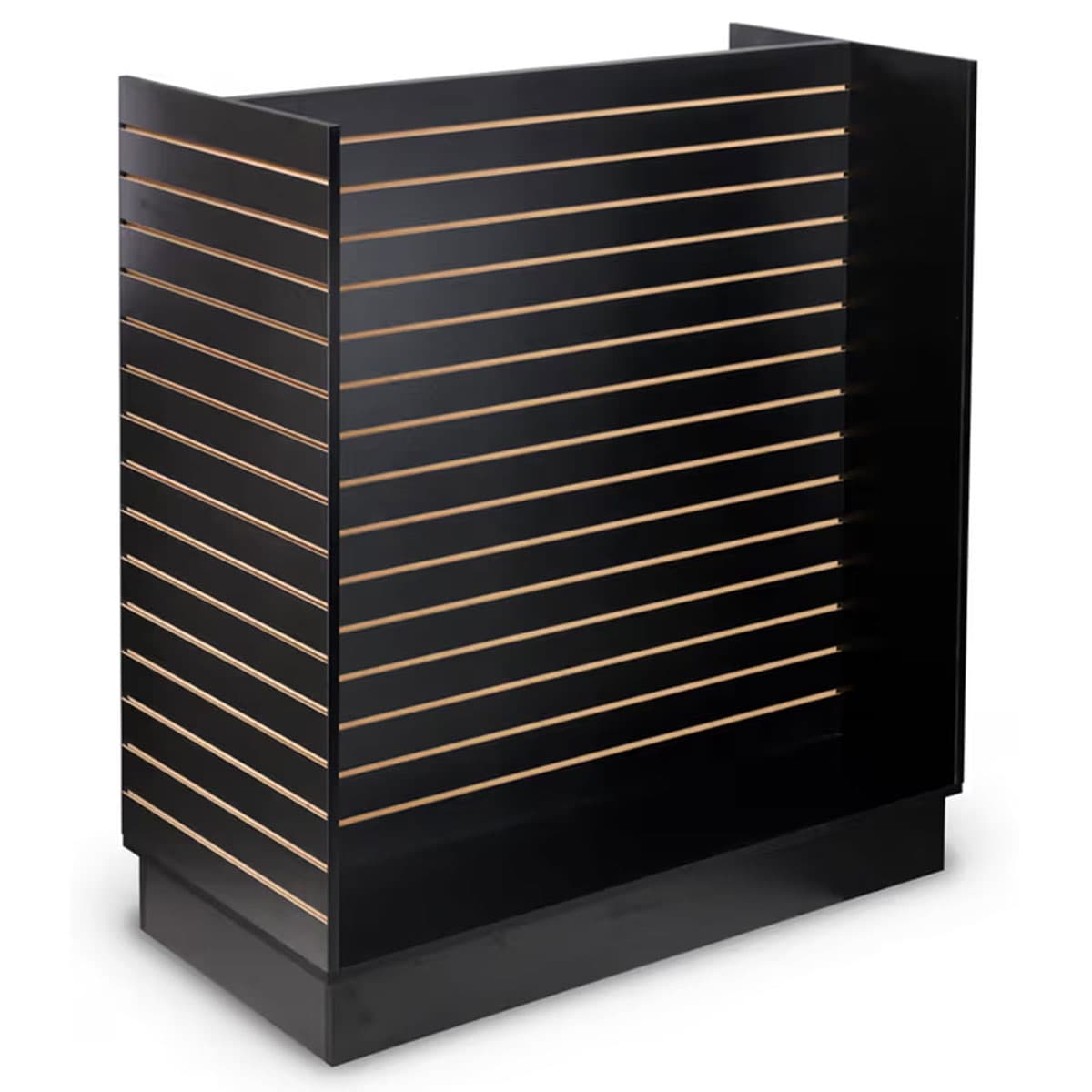 H-unit slatwall gondola features four sides of merchandising space