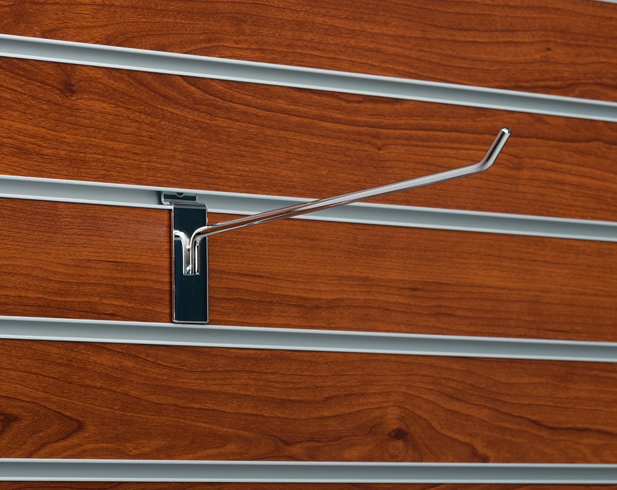 Retail fixture 10" chrome peg hook hanger for slat panel