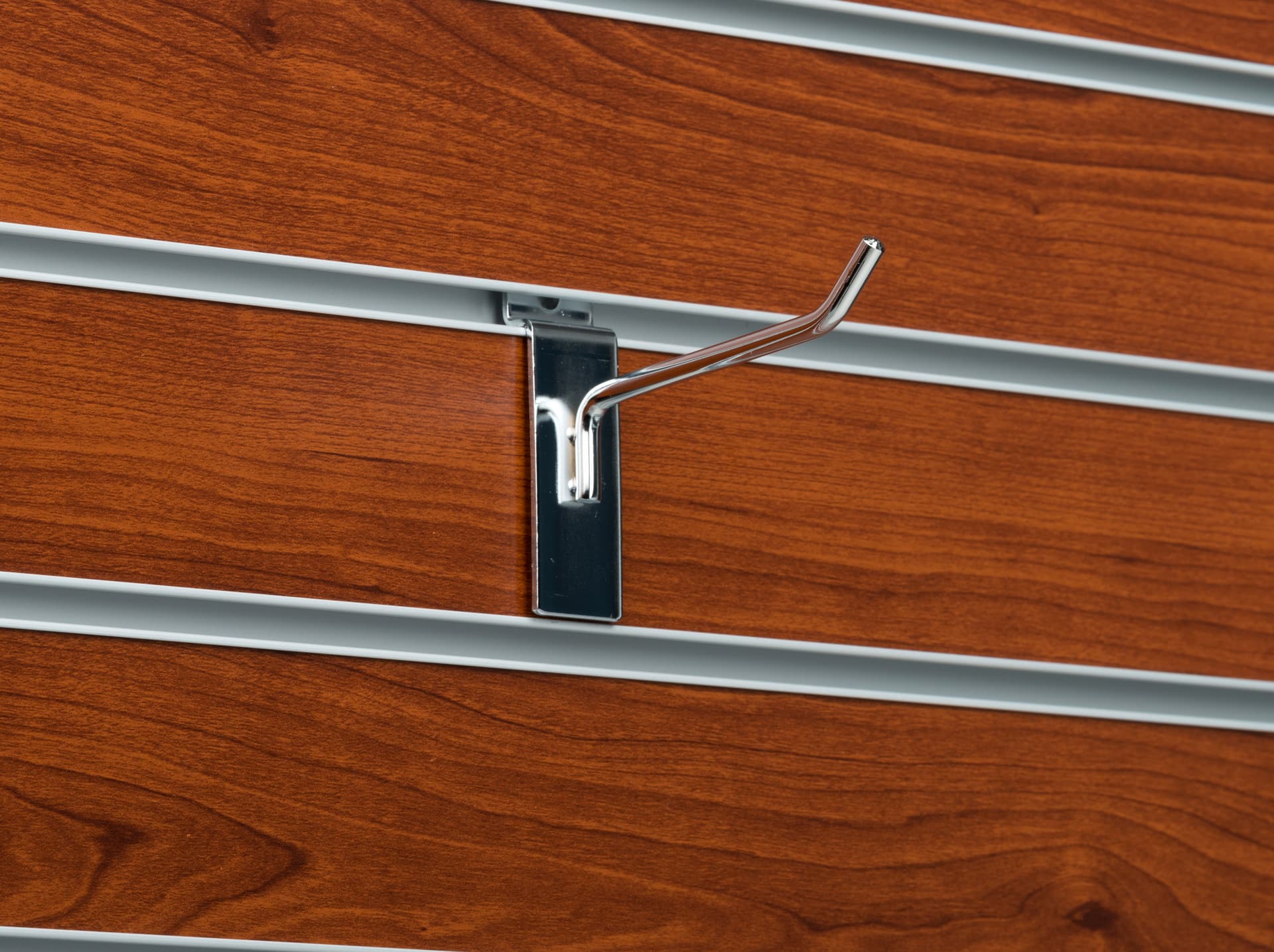 4" Chrome Single Hook Pin for Slat Panel with Angled Tip