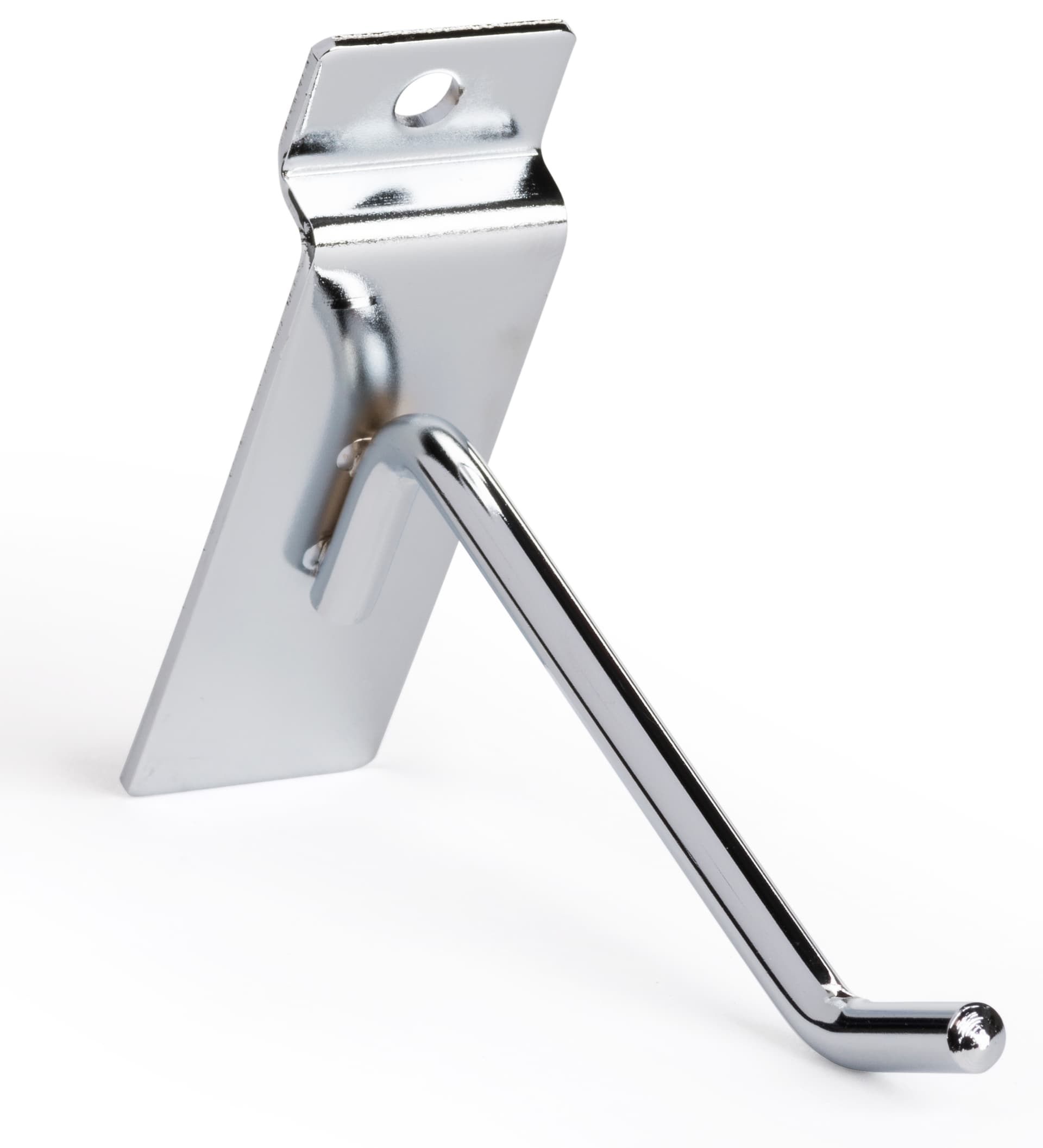 4" Chrome Single Hook Pin for Slat Panel with Shiny Finish