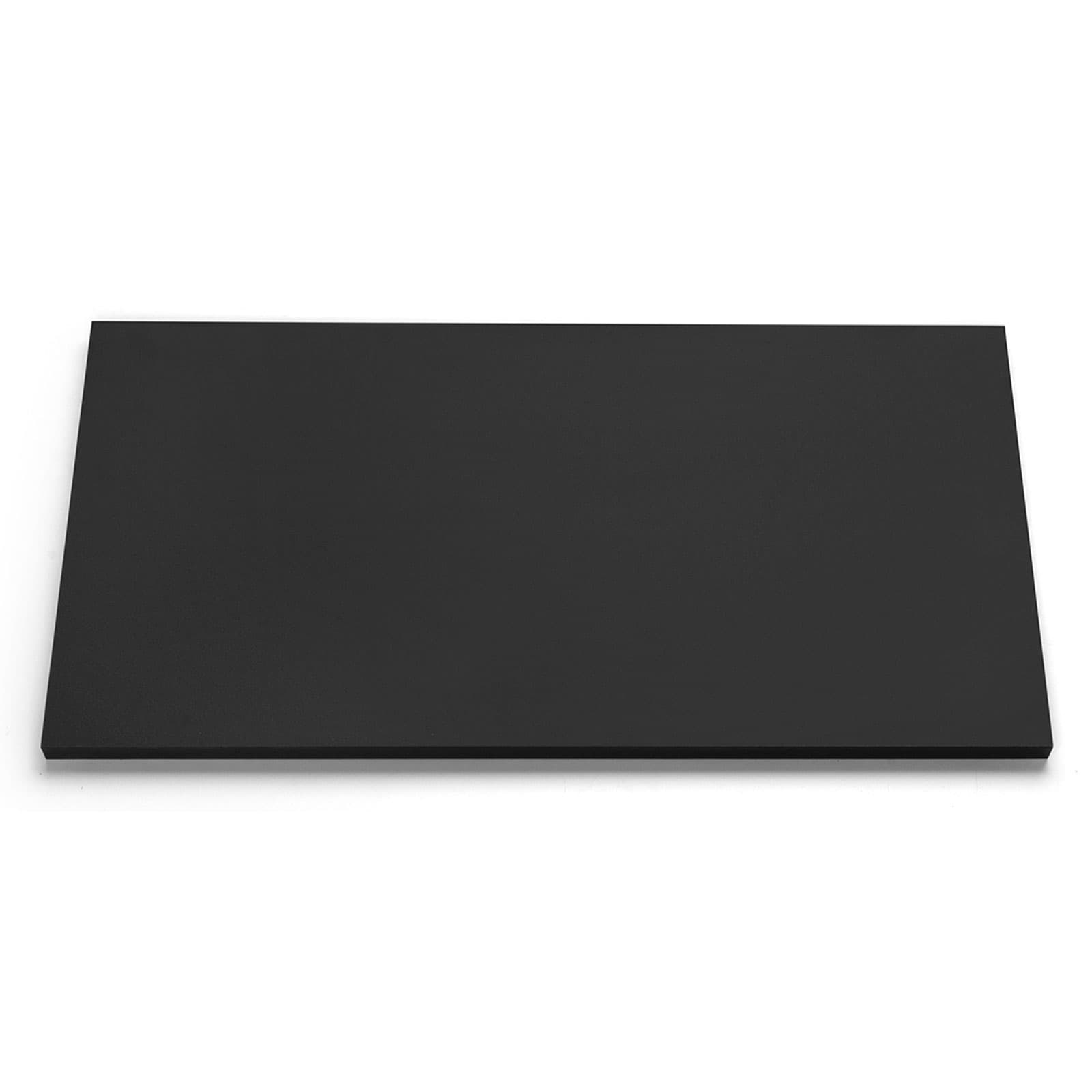 Slatwall shelves feature satin black melamine finish