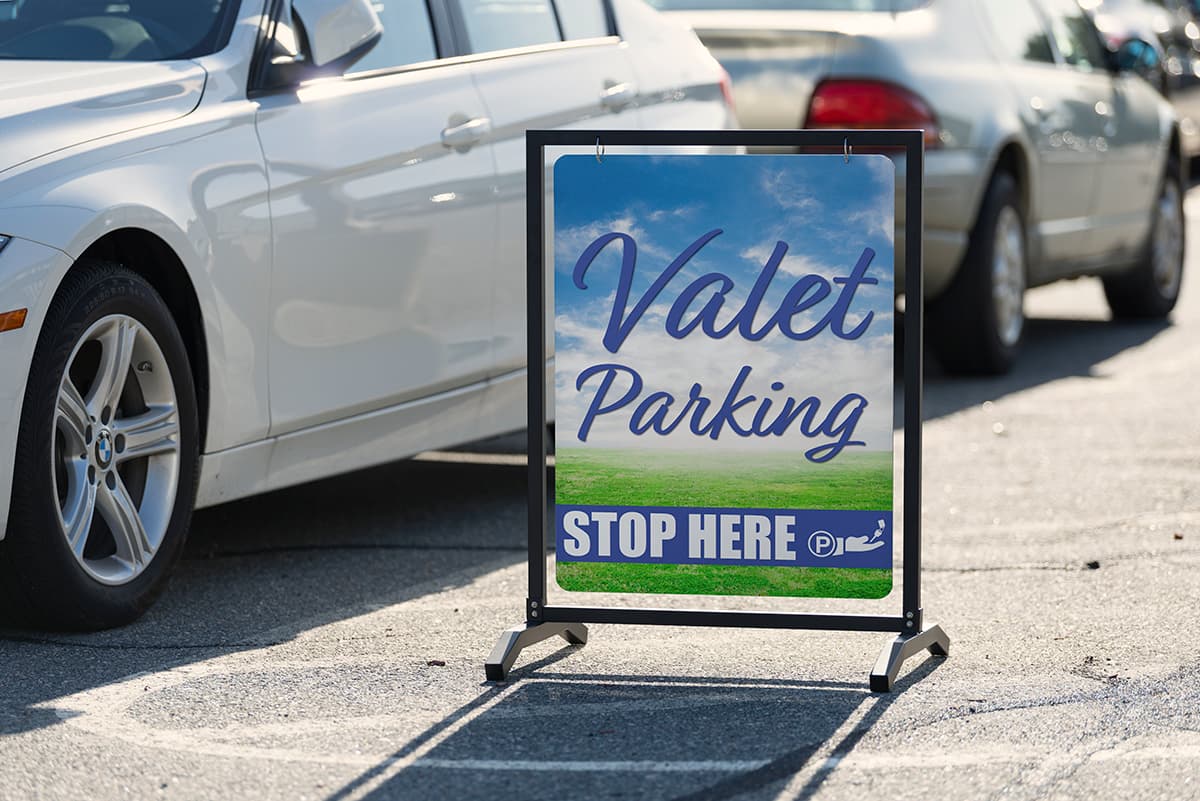 Outdoor22x28 black metal sidewalk sign holder 