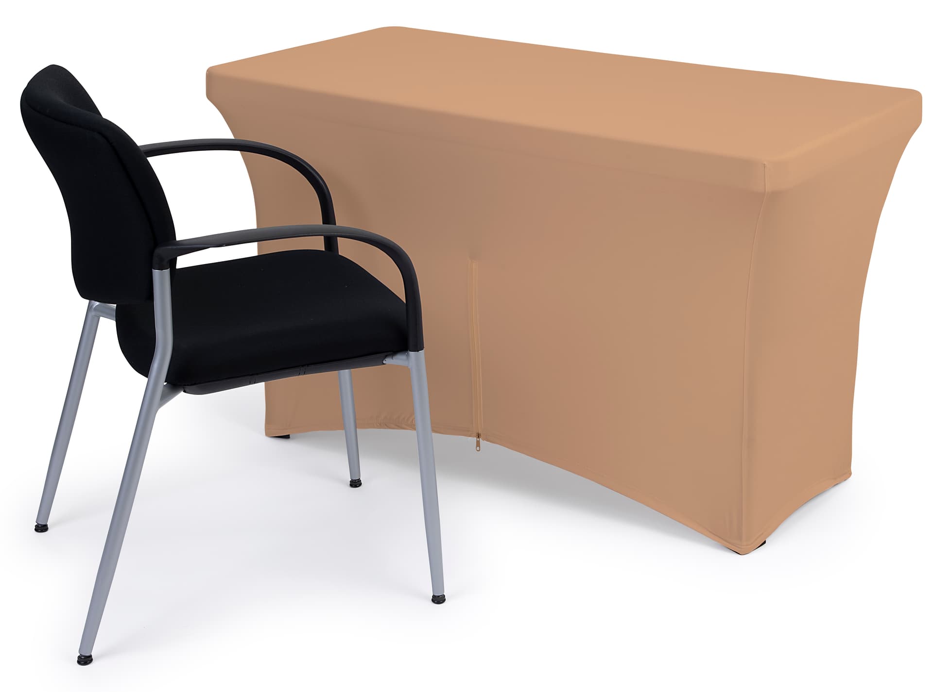 Fitted spandex table covers with back zipper