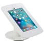 iPad Counter Stand w/ Flip Screen Share, Locked Enclosure, Hidden Home Button - White