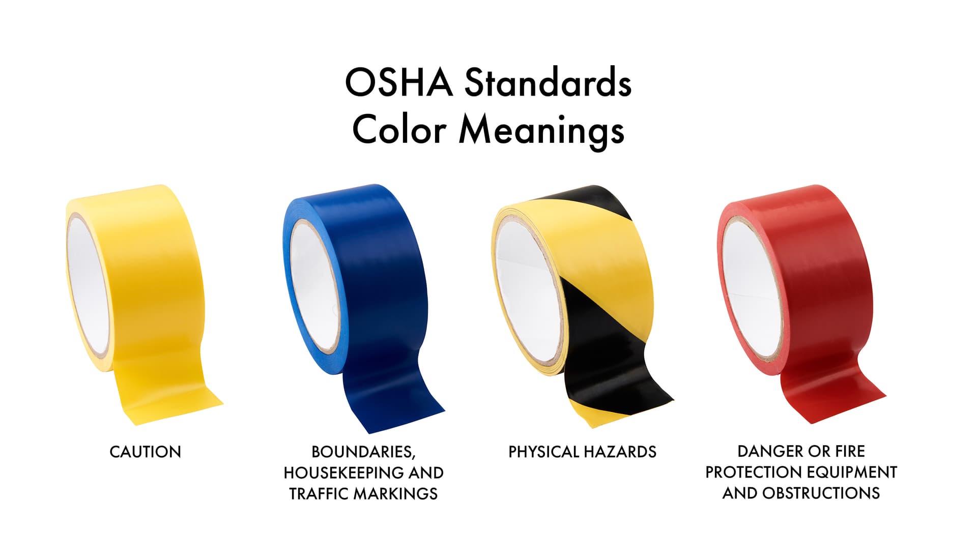Vinyl floor tape colors and their OSHA standard color meanings